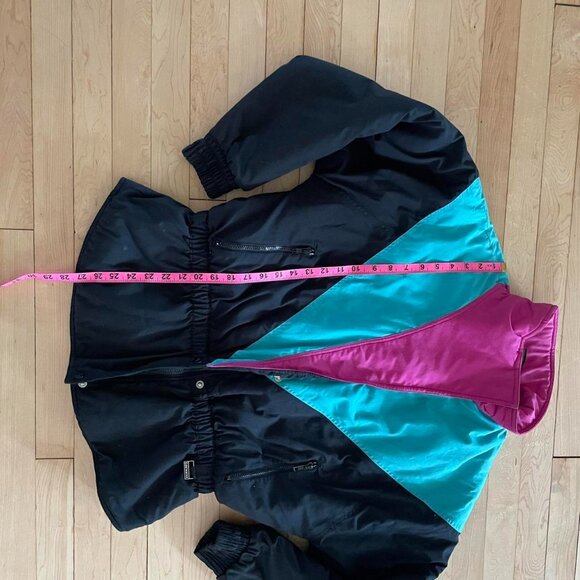 Vintage 80s Edelweiss Ski Jacket • Colorblock Teal Magenta Black • Retro Winter - Picture 7 of 8